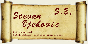 Stevan Bjeković vizit kartica